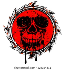 Abstract vector illustration abstract red and black sign to skull set