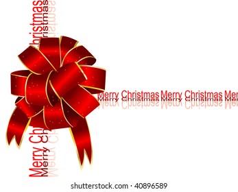   Abstract vector illustration of a red christmas bow