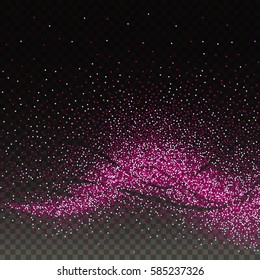 Abstract vector illustration of red glitter stream. 