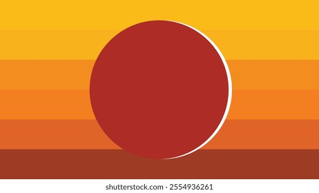 Abstract vector illustration of red sun in the afternoon. Vector background. Simple design with orange color combination