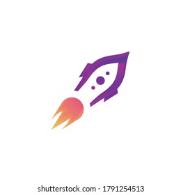 ilustración vectorial abstracta del diseño del logotipo de un cohete.