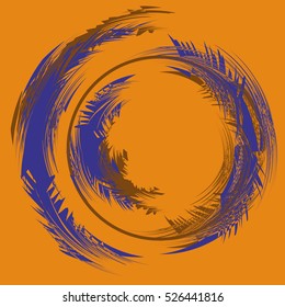 abstract vector illustration. Round shape. Snowstorm vector illustration.White Round Element For Design. Circle Logo Templates. Brush Stroke Swirls. O Letter paint.