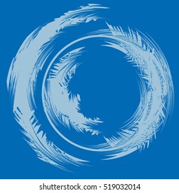 abstract vector illustration. Round shape.Logo design.Snowstorm vector illustration.Blue Round Element For Design. Circle Logo Templates. Brush Stroke Swirls. O Letter paint.