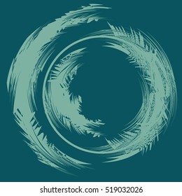 abstract vector illustration. Round shape.Logo design.Snowstorm vector illustration.Blue Round Element For Design. Circle Logo Templates. Brush Stroke Swirls. O Letter paint.