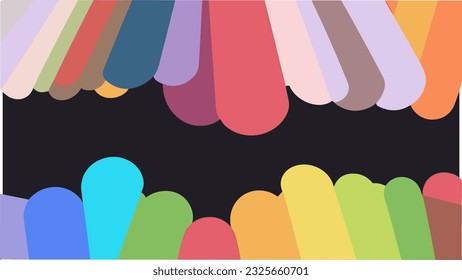 abstract vector illustration of round shapes and colorful squares