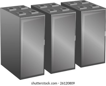 Abstract vector illustration Row of server cabinets as found in a data center svg