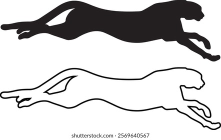 Abstract vector illustration of running cheetah