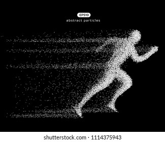 Abstract vector illustration of running man. You can easily change color.