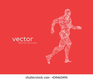 Abstract vector illustration of running man.