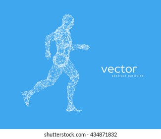 Abstract vector illustration of running man.
