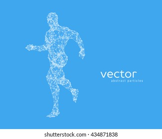 Abstract vector illustration of running man.