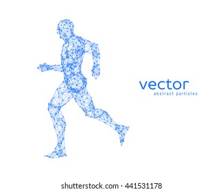 Abstract vector illustration of running man.