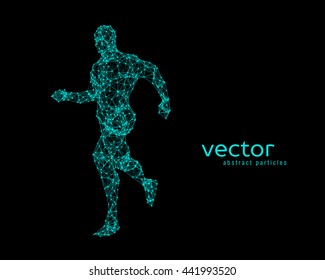 Abstract vector illustration of running man.