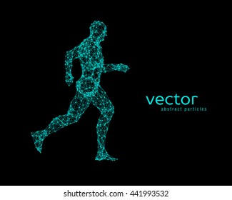 Abstract vector illustration of running man.