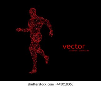 Abstract vector illustration of running man.