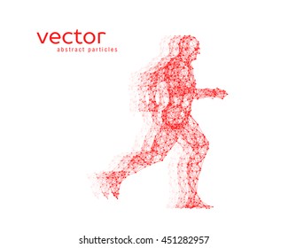 Abstract vector illustration of running man.