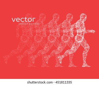 Abstract vector illustration of running man.