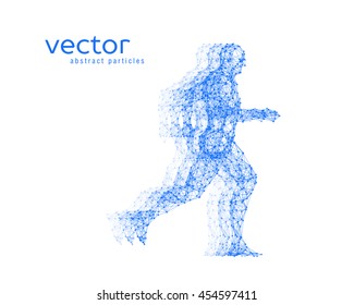Abstract vector illustration of running man.
