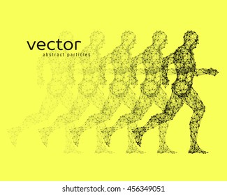 Abstract vector illustration of running man.