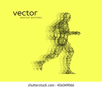 Abstract vector illustration of running man.