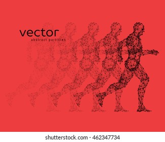 Ilustración abstracta vectorial del hombre en ejecución.