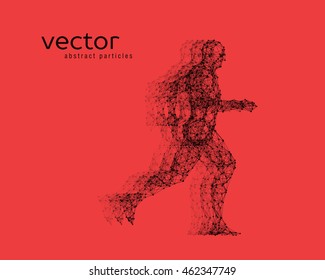 Abstract vector illustration of running man.