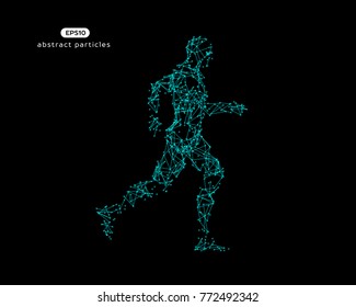 Abstract vector illustration of running man.