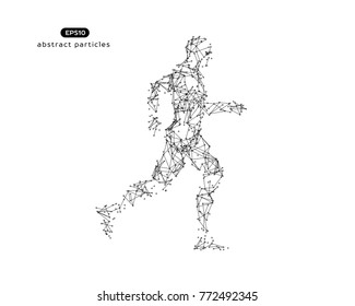 Abstract vector illustration of running man.