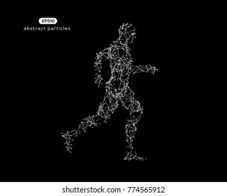 Abstract vector illustration of running man.