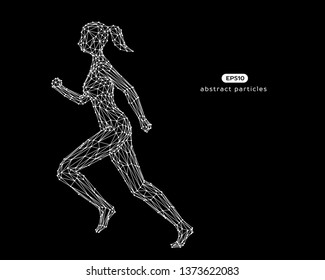 Abstract vector illustration of running woman. You can easily change color.
