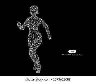 Abstract vector illustration of running woman. You can easily change color.