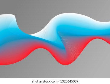 abstract Vector illustration with Russia flag in the form of wave