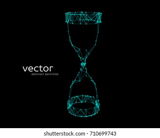 Abstract vector illustration of a sand clock. Background and text on a separate layer. 