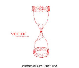Abstract vector illustration of a sand clock. Background and text on a separate layer. 