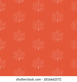 Abstract Vector Illustration Seamless Pattern Background with Falling Autumn Leaves. EPS10