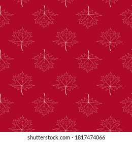 Abstract Vector Illustration Seamless Pattern Background with Falling Autumn Leaves. EPS10