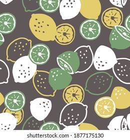 Abstract Vector Illustration Seamless Pattern Party With Lemon can be used for Background and Apparel Design