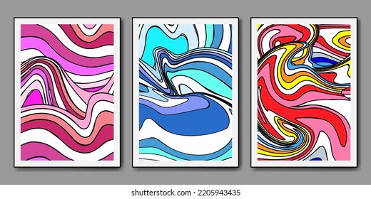 Abstract vector illustration. Set of art posters. 