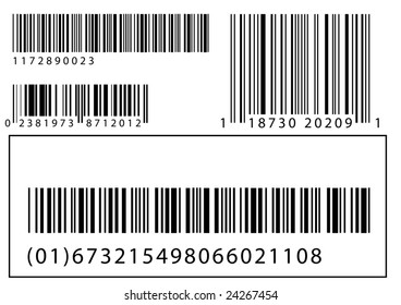 Abstract vector illustration set of barcodes