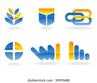 Abstract vector illustration of several design elements