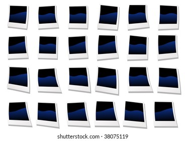 Abstract vector illustration of several photos over white