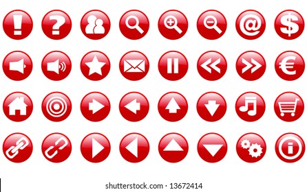 Abstract vector illustration of several web icons