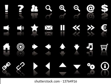 Abstract vector illustration of several web icons