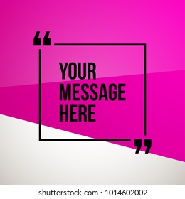 Abstract vector illustration with shape speech talking cloud of magenta color. Quote vector geometric origami speech bubble background and place for message sign. Colorful banners set