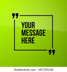 Abstract vector illustration with shape speech talking cloud of green color. Quote vector geometric origami speech bubble background and place for message sign. Colorful banners set