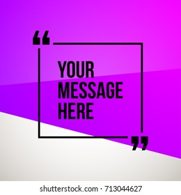 Abstract vector illustration with shape speech talking cloud of pink colors. Quote vector geometric origami speech bubble background and place for message sign. Colorful banners set