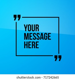 Abstract vector illustration with shape speech talking cloud of blue color. Quote vector geometric origami speech bubble background and place for message sign. Colorful banners set