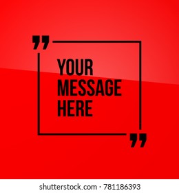 Abstract vector illustration with shape speech talking cloud of red color. Quote vector geometric origami speech bubble background and place for message sign. Colorful banners set