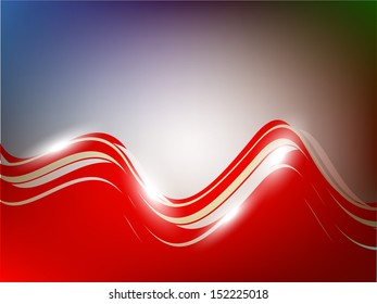 Abstract vector illustration for shiny wave in colorful background.