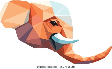 Abstract Vector Illustration Side Profile of Elephant Design EPS 